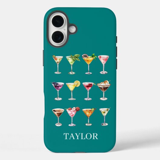 Martini Madness Monogram Case-Mate iPhone Case (Achterkant)