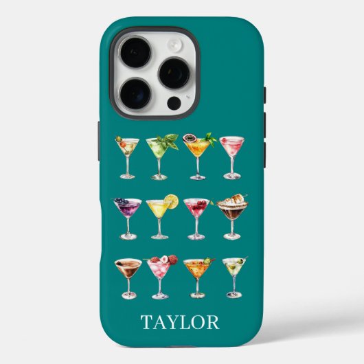 Martini Madness Monogram Case-Mate iPhone Case (Achterkant)