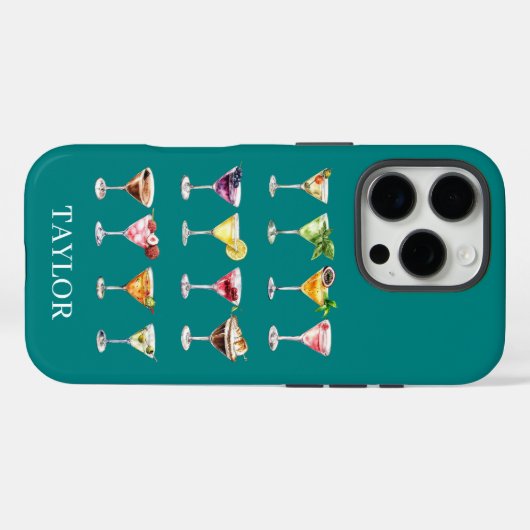 Martini Madness Monogram Case-Mate iPhone Case (Achterkant (horizontaal))