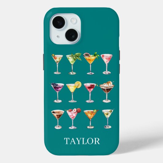 Martini Madness Monogram Case-Mate iPhone Case (Achterkant)