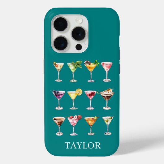 Martini Madness Monogram Case-Mate iPhone Case (Achterkant)
