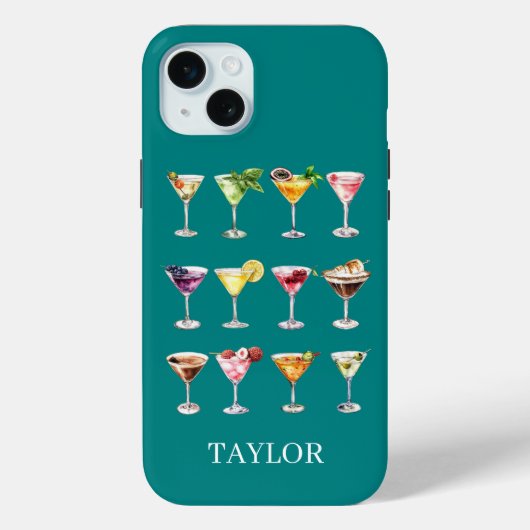 Martini Madness Monogram Case-Mate iPhone Case (Achterkant)