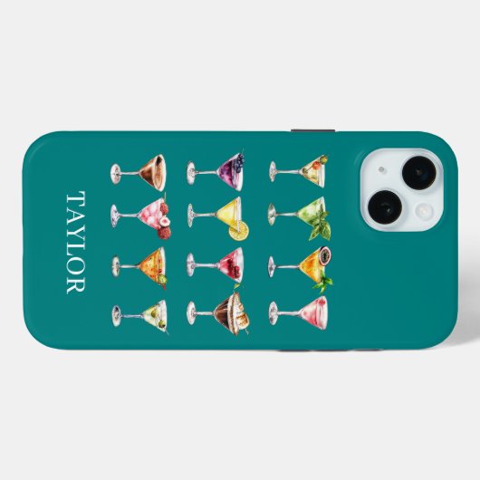 Martini Madness Monogram Case-Mate iPhone Case (Achterkant (horizontaal))