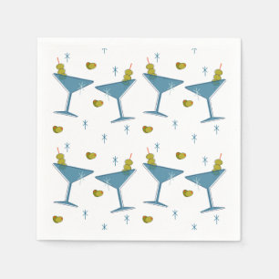 Martini Madness Retro Mid-Century Cocktail servett Servet