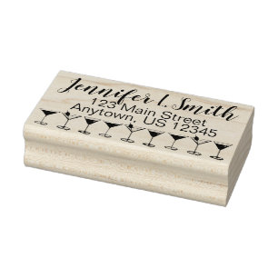 Martini Manhattan Cosmo Cocktail Personalized Rubberstempel