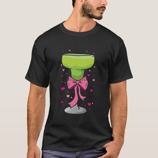 Martini Margarita Coquette Bow Cocktail Glas Bart T-shirt (Voorkant)
