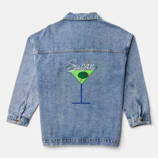 Martini Meisje Cocktail Custom Denim Jas Jacket (Achterkant)