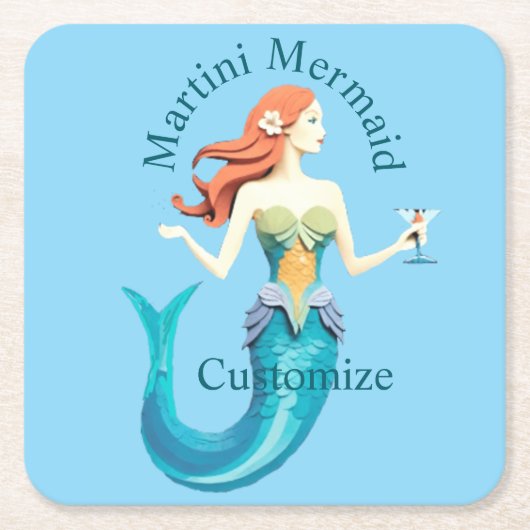 Martini Mermaid Thunder_Cove Kartonnen Onderzetters (Voorkant)