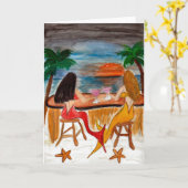 Martini Mermaids Kaart (Gele Bloem)