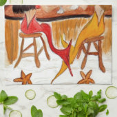 Martini Mermaids kunstkeuken- en badhanddoeken Theedoek (Gevouwen)