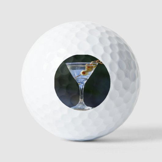 Martini met drie olijven 2, golfbal golfballen (Voorkant)