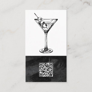 Martini met olijven   cocktail visitekaartje