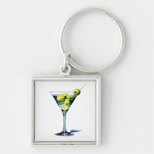 Martini met olijven sleutelhanger (Voorkant)