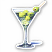 Martini met olijven sticker (Voorkant)