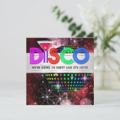 Martini Mirrorbal Disco Feest Kaart (Staand voorkant)