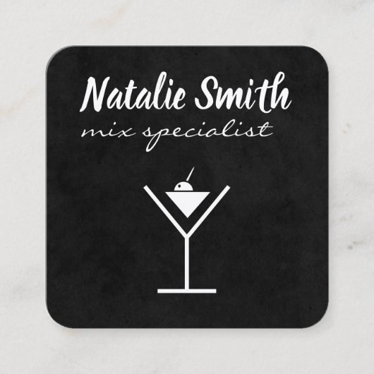 Martini / Mixologie Vierkante Visitekaartje (Voorkant)
