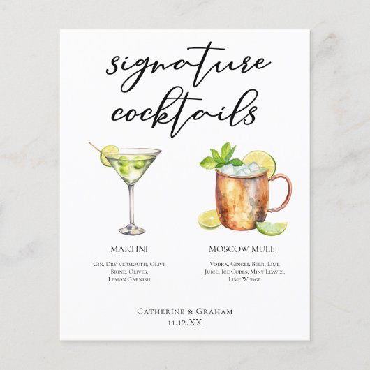 Martini Moscow Mule Signature Cocktails Menu (Voorkant)