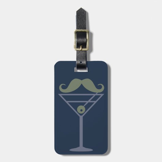 Martini Mustache aangepast bagagelabel (Voorkant verticaal)