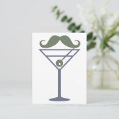 Martini Mustache aangepast briefkaart (Staand voorkant)