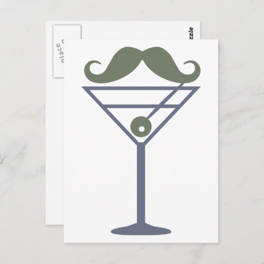 Martini Mustache aangepast briefkaart (Voorkant / Achterkant)