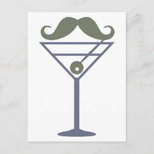 Martini Mustache aangepast briefkaart