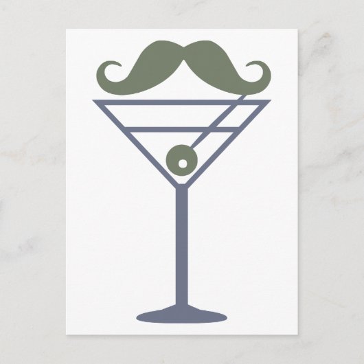 Martini Mustache aangepast briefkaart (Voorkant)