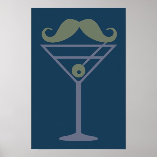 Martini Mustache aangepast poster (Voorkant)