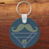 Martini Mustache aangepaste sleutelketen Sleutelhanger (Voorkant)