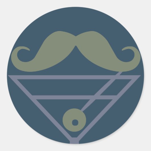 Martini Mustache aangepaste stickers (Voorkant)