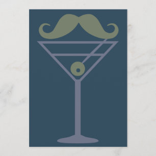 Martini Mustache aangepaste uitnodiging