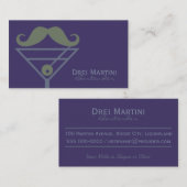 "Martini Mustache" Bartender custom visitekaartjes (Voorkant / Achterkant)