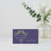 "Martini Mustache" Bartender custom visitekaartjes (Staand voorkant)