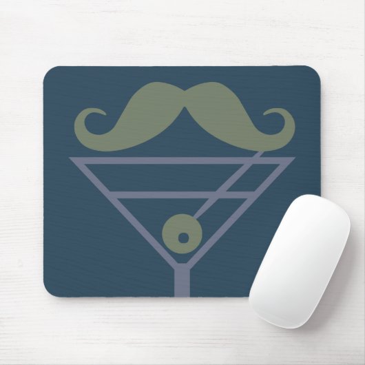 Martini Mustache custom mousepad Muismat (Met muis)