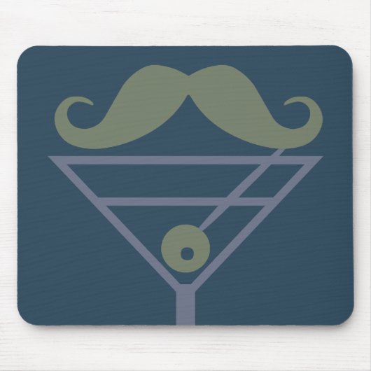 Martini Mustache custom mousepad Muismat (Voorkant)