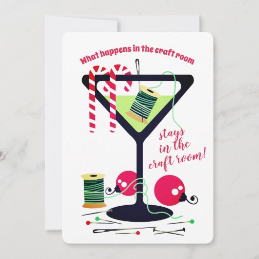 Martini naaigarotes naadloze kerstkaart (Voorkant)