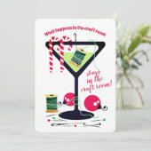 Martini naaigarotes naadloze kerstkaart (Staand voorkant)