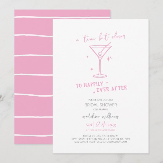 Martini nog lang en gelukkig na Vrijgezellenfeest Kaart (Voorkant / Achterkant)