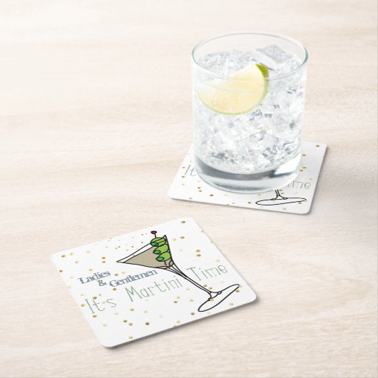 Martini O'Clock Paper Onderzetters (Insitu)