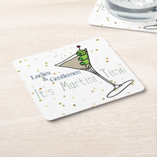 Martini O'Clock Paper Onderzetters (Schuin)