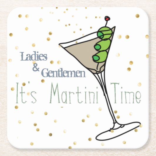 Martini O'Clock Paper Onderzetters (Voorkant)