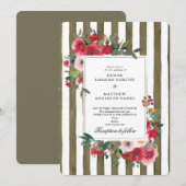 Martini Olijfgroene Trouwuitnodiging Kaart (Voorkant / Achterkant)