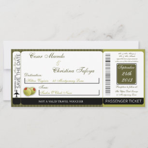 Martini Olijven GR Boarding Pass Uitnodiging voor