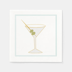 Martini & Olive Cocktail Napkin Servet