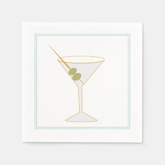 Martini & Olive Cocktail Napkin Servet (Voorkant)