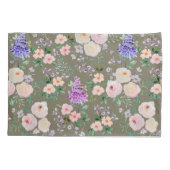 Martini Olive Green Waterverf Floral Kussensloop (Achterkant)