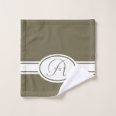 Martini Olive white Monogram Bad Handdoek (Wasdoekje)
