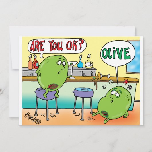 MARTINI OLIVES IN EEN BAR Party OLIVES Kaart (Voorkant)