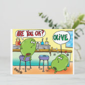 MARTINI OLIVES IN EEN BAR Party OLIVES Kaart (Staand voorkant)