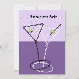Martini Paars Bachelorette Party Kaart