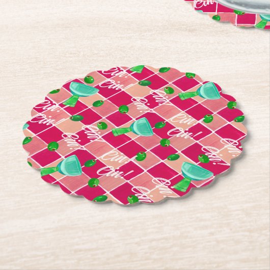 Martini Paper Coaster Kartonnen Onderzetters (Gekanteld)